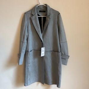 Zara Basic - Faux Suede Trench Coat